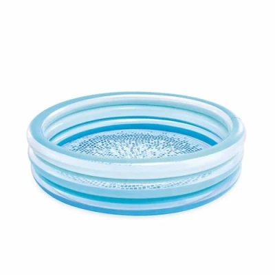 Imagen de Intex Piscina Hinchable Blue Biss, Ø147 x 33 cm, 330 L, Diseño con Suelo Estampado, Tres Anillos Azules translúcidos, Vinilo Resistente, para niños +2 años (58467)