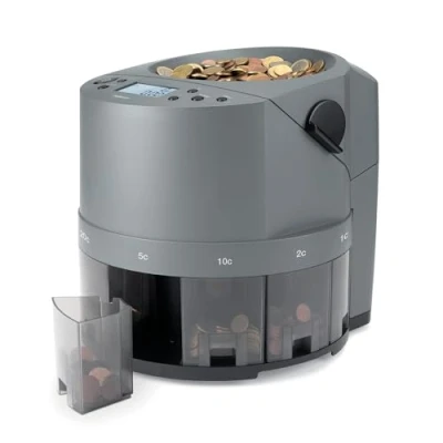 Imagen de Safescan Contadora de monedas 1450 que Cuenta valor y clasifica gran volumen mezcladas euro con rapidez, Clasificadora separa por denominación, forma continua