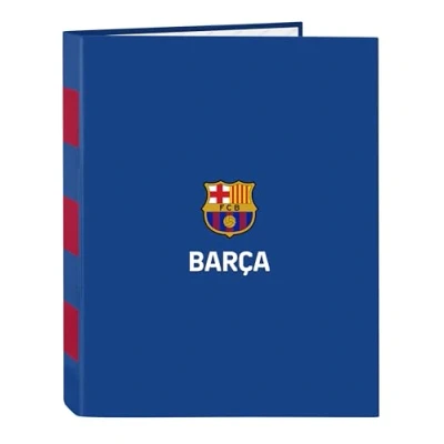 Imagen de Safta F.C. BARCELONA 2ª EQUIPACIÓN Carpeta con Folios 4 Anillas, Ideal para Niños de Diferentes Edades, Cómoda y Versátil, Calidad Resistencia, 26.5x33 cm, Color Azul Granate