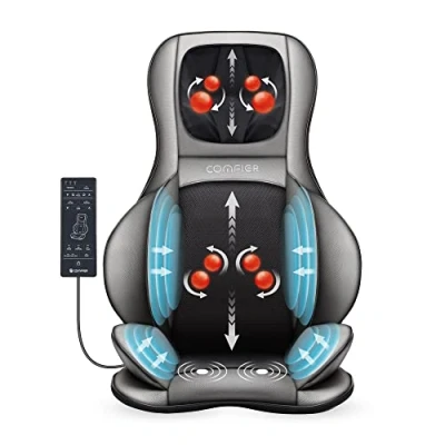 Imagen de COMFIER Asiento de Masaje Shiatsu para espalda y Cuello Masajeador 2D / 3D amasamiento completo con calor compresor ajustable, cuerpo