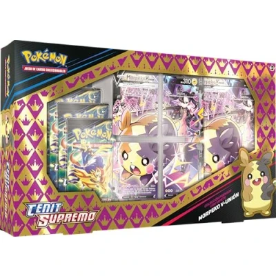 Imagen de Bandai Juego de Cartas Pokémon TCG: Morpeko V Union 125 Playmat Box Cenit Supremo PC50353 Multicolor Domina la batalla con tu favorito coleccionable para los fanaticos Español