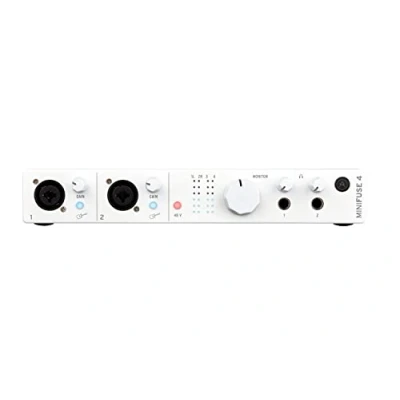 Imagen de Arturia MiniFuse 4 Interface de Audio USB Compacta con Creative Software para Grabación, Producción, Podcasting, Guitarra Blanco