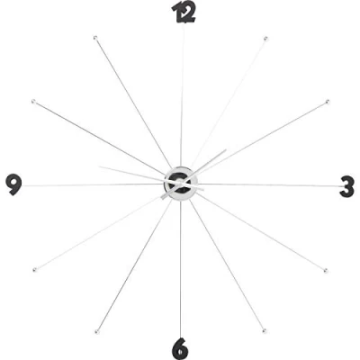 Imagen de Kare Design Reloj de pared metálico, Plateado, 100x100x6cm