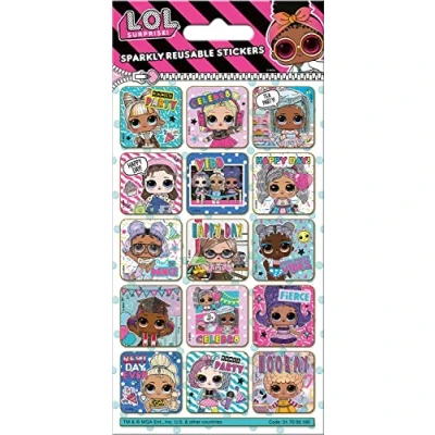 Imagen de Paper Projects Surprise L.O.L. ¡Sorpresa Pegatinas Brillantes con Leyendas Producto Oficial Reutilizables en Superficies no porosas, Color Blanco, 19.5cm x 9.5cm (01.70.06.165)