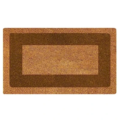 Imagen de Acomoda Textil Felpudo de Coco Natural Ecológico con Cenefa, Resistente y Antideslizante. Ideal para Exterior e Interior Casas Comercios. (45x80 cm, Marrón)