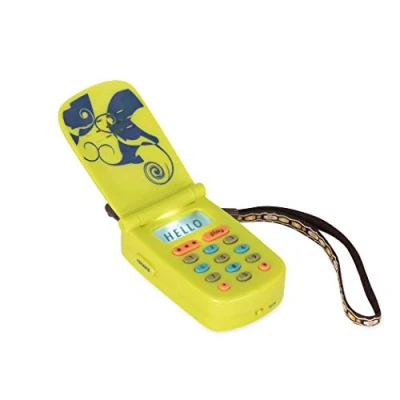 Imagen de B. toys by Battat BX1749Z Hellophone Teléfono de juguete para niños pequeños con grabadora mensajes, color amarillo