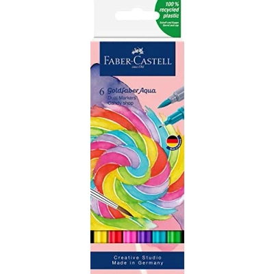 Imagen de Faber Castell 164528 Goldfaber Aqua Dual Markers. Pack 6 Caramelos