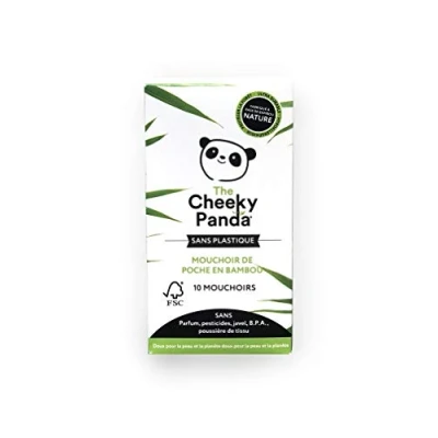Imagen de The Cheeky Panda pañuelos de bolsillo bambú Paquete 10 Sin plástico, bolsillo, esenciales viaje, ecológico, súper suave, resistente y duradero