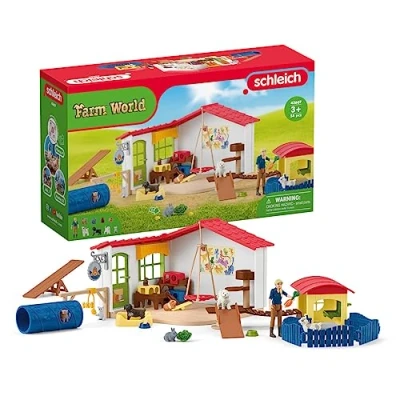 Imagen de Schleich 42607 Hotel de animales, a partir 3 años, FARM WORLD playset, 35 piezas