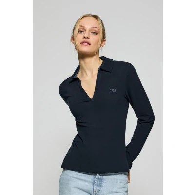 Imagen de Polo Club Mujer Pia Navy Sin Botones Con Logo Engomado Xxl