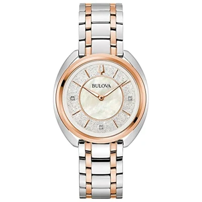 Imagen de Bulova Reloj Analógico para Mujeres de Cuarzo con Correa en Acero Inoxidable 98P219