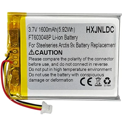 Imagen de CC 3.7V 1600mAh FT603048P batería de Litio polímero Recargable para steelseries Arctis 9X Reemplazo Auriculares Juego inalámbrico