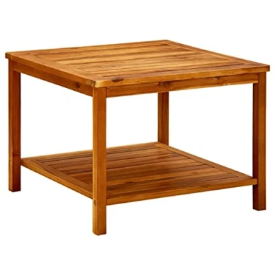 Imagen de vidaXL Mesa de Centro Auxiliar Consola Mesita Salón Lateral Café Sofá Sala Estar Muebles Mobiliario 60x60x45 cm Madera Maciza Acacia