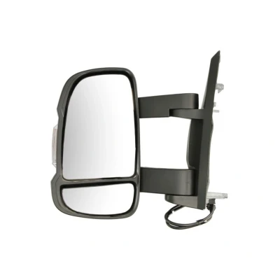 Imagen de espejo retrovisor Spj E 2339 izquierda graneado blanco manual convexo, con sensor de temperatura, brazo tamaño intermedio para vehíc. volan