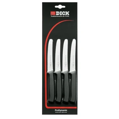 Imagen de F. DICK ProDynamic 85700032 Juego de 4 cuchillos con hoja 12 cm, acero X55CrMo14, inoxidable, 56 HRC