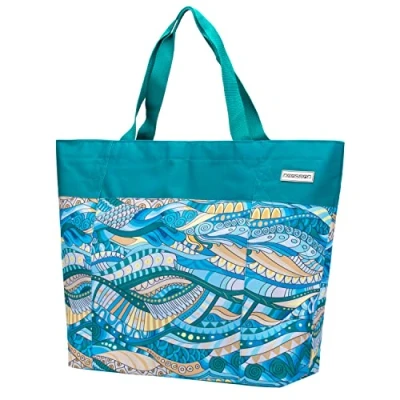 Imagen de anndora XXL Shopper Bolsa de playa, bolso la compra, color a elegir, Ocean Turquesa,