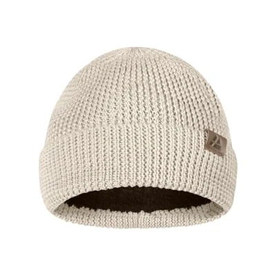 Imagen de DANISH ENDURANCE Gorro Beanie de Lana Merino con Forro Polar, Punto, Invierno Hombre y Mujer, Blanco, One Size