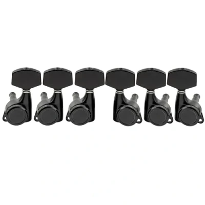 Imagen de Musiclily Pro 3L+3R Ratio 18:1 Sellado Guitarra Clavijeros Bloqueo Clavijas de Afinación con Botones Hexagonales Grandes Tornillo 45 Grados para Eléctrica/Acústica tipo LP SG, Negro