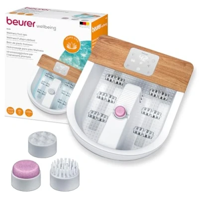 Imagen de Beurer Spa para pies FB 65 Wellness con calentamiento de agua e iluminación conmutable, estación pedicura giratoria integrada, vibración relajante y masaje burbujas