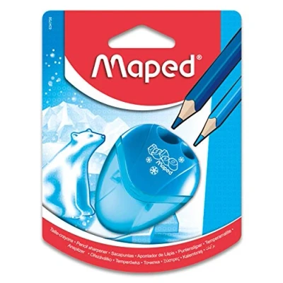 Imagen de Maped Material Escolar Sacapuntas I Gloo con Depósito Tienen 2 Orificios para Afilar Tamaño Compacto el Estuche 3 Diseños Diferentes