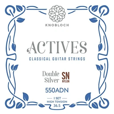 Imagen de KNOBLOCH STRINGS cuerdas de Guitarra Española 550ADN Actives Double Silver Alta Tensión 36.5 Graves Brillantes, Agudos Matizados Sonido Resonante con Claridad Juego Flamenca Clásica