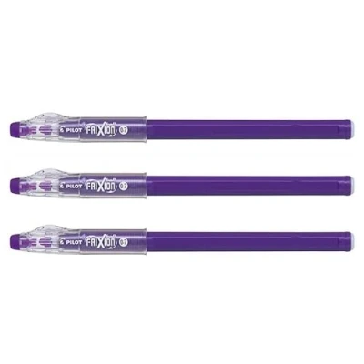 Imagen de Pilot Lote de 3 bolígrafos roller FRIXION ball Sticks 07, morado