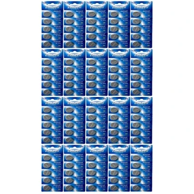 Imagen de unicell 100 Pilas de botón CR2032, 3 V, Litio, 210 mAh (20 blísteres Cada 5 Pilas)