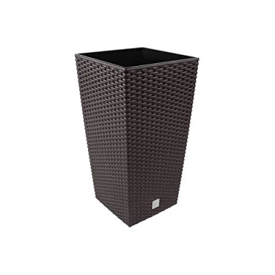 Imagen de Maceta alta cuadrada 19 L Prosperplast Rato Square de plástico CON depósito en color Antracita, 45 (alto) x 24 (ancho) (profundo) cms