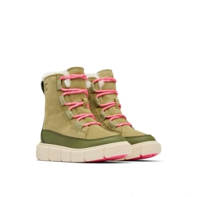 Imagen de Sorel Explorer 3 Lace Wp, Botas de moda Unisex niños, Savory Bleached Ceramic Youth, 37 EU