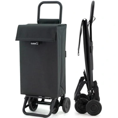 Imagen de GARMOL Carro de la Compra Plegable 48 Litros 4 Ruedas Gran Capacidad Carrito Color Negro