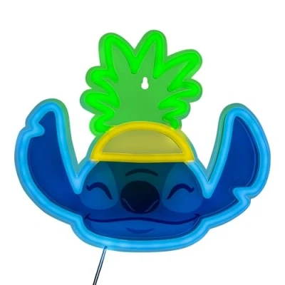 Imagen de Paladone Lilo &amp; Stitch Pineapple LED Neon Walllight, lámpara de Disney con licencia oficial cable alimentación para el hogar o regalo los fanáticos del cine