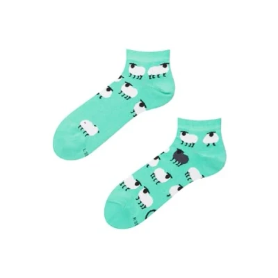 Imagen de Dedoles Calcetines Unisex Hombre Mujer y Niños Algodón muchos diseños divertidos Fútbol diferente izquierda derecha, color: Turquesa, diseño: Oveja negra (tobilleros), tamaño: 39 42