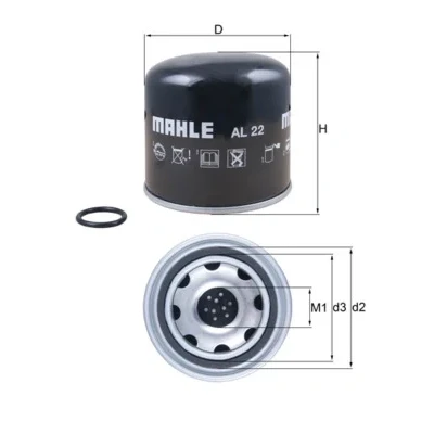 Imagen de MAHLE ORIGINAL AL 22 Cartucho del secador de aire, sistema aire comprimido DAF: LF 55