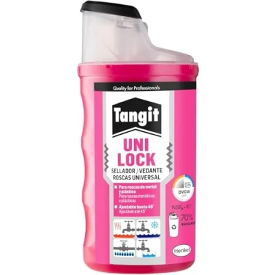 Imagen de Tangit Uni Lock, sellador universal para roscas, tuberías de plástico y metal máx. 6 pulgadas, adhesivo rígidas flexibles, 1x80m
