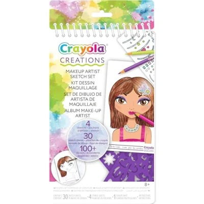 Imagen de CRAYOLA Creations, Cuaderno Make up Artist, para crear maquillaje y peinados a la moda, con plantillas pegatinas, partir de 8 años, 04 1055