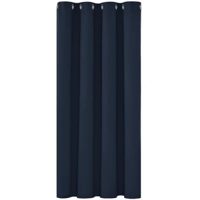 Imagen de Deconovo Cortinas Dormitorio Salon Opacas Moderna con Ojales, Termicas Aislantes Frio y Calor 132x138 cm(Ancho x Alto) Azul Marino, 1 Pieza
