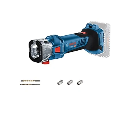Imagen de Bosch Professional 18V System GCU 30 Fresadora de corte a batería para panel yeso (Brushless, 30000 rpm, 3 6,4 mm, adaptador aspirador)