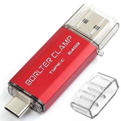 Imagen de 64GB Memoria USB de Tipo C, Unidad Flash 3.0 Doble Puerto, C OTG Memory Stick Pendrive para Smartphones, Tabletas y Computadoras (Rojo)