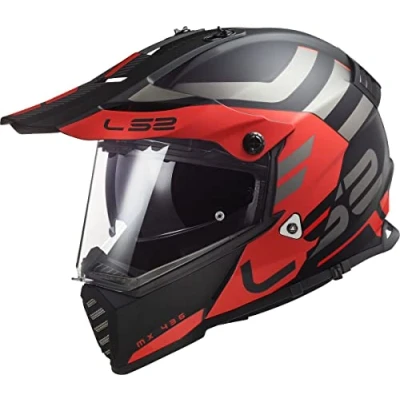 Imagen de LS2, Casco cross moto Pioneer Adventurer mat black red, XS