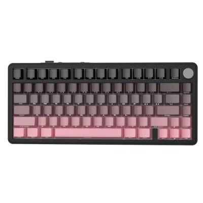 Imagen de ATTACK SHARK X85 Teclado mecánico de Junta con Perilla, 75% (BT5.0/2.4G/USB C) inalámbrico para Juegos y Acolchado Cinco Capas, RGB, 5000 mAh, Teclas PBT impresión Lateral (Rosa)