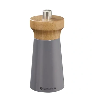 Imagen de Zassenhaus WESTERLAND granite grey Molinillo de pimienta (madera haya lacada, con mecanismo cerámica alto rendimiento, 12 cm, diámetro 5,4 cm)