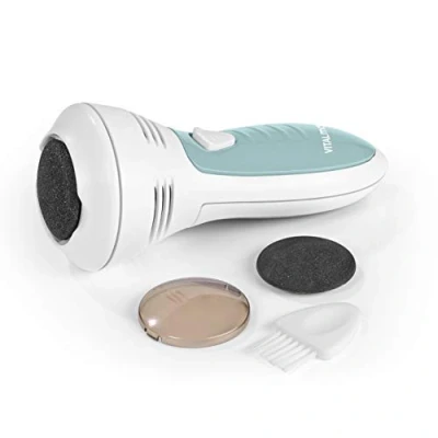 Imagen de VITALmaxx Eliminador de callos con función succión, sin cuchillas, riesgo lesiones, 2 cabezales para una aplicación suave y segura, comodidad uso inalámbrico, funciona pilas