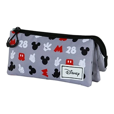 Imagen de Disney Mickey Mouse Grey Portatodo Triple FAN 2.0, Gris, 23 x 11 cm