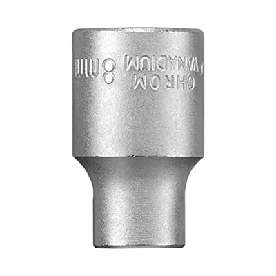 Imagen de kwb llave de vaso 8 mm acero cv (accionamiento: cuadradillo 3/8 pulgadas, perfil ondulado, cantos redondeados, protección cantos, cromado mate)