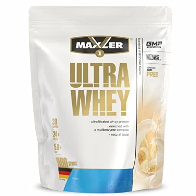 Imagen de Maxler Ultra Whey Proteina Proteinas para Masa Muscular Isolate Batido de Plátano 900g