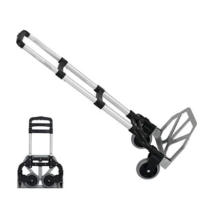 Imagen de sogesfurniture Carretilla de Mano Plegable,Saco aleación Aluminio Camión Carro Equipaje portátil con manija telescópica y Ruedas,Capacidad Carga: 60 kg,BHEU KT 2124