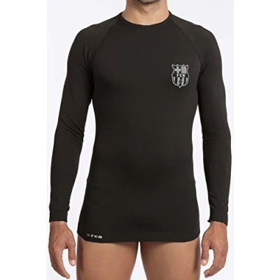 Imagen de Fc Barcelona Camiseta térmica para hombre, talla oficial, Negro , Small Medium