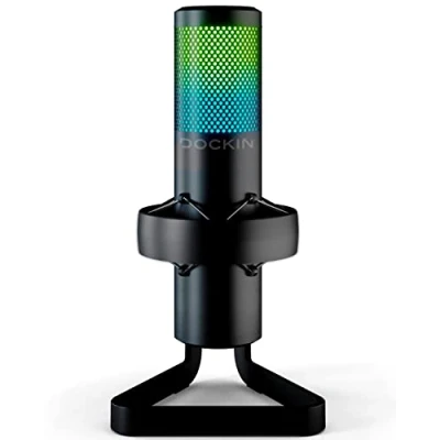 Imagen de DOCKIN® Micrófono Condensador MP3000 para PC, Juegos, Podcast y Streaming USB de pie grabaciones con Soporte Pesado [Equipo Completo]