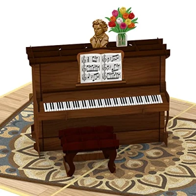 Imagen de papercrush® tarjeta desplegable de piano cumpleaños 3D con para pianista o pianista, felicitación profesor y vale especial