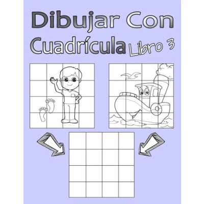 Imagen de Dibujar con Cuadrícula Libro 3: Dibujo simple para niños sistema de cua drícula, paso a paso, aprender dibujar, adecu ado principiantes y avanzados